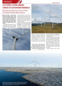 Elite Control Systems provides System Integrations Services and will provide Engineering Support Services to ScottishPower Renewables