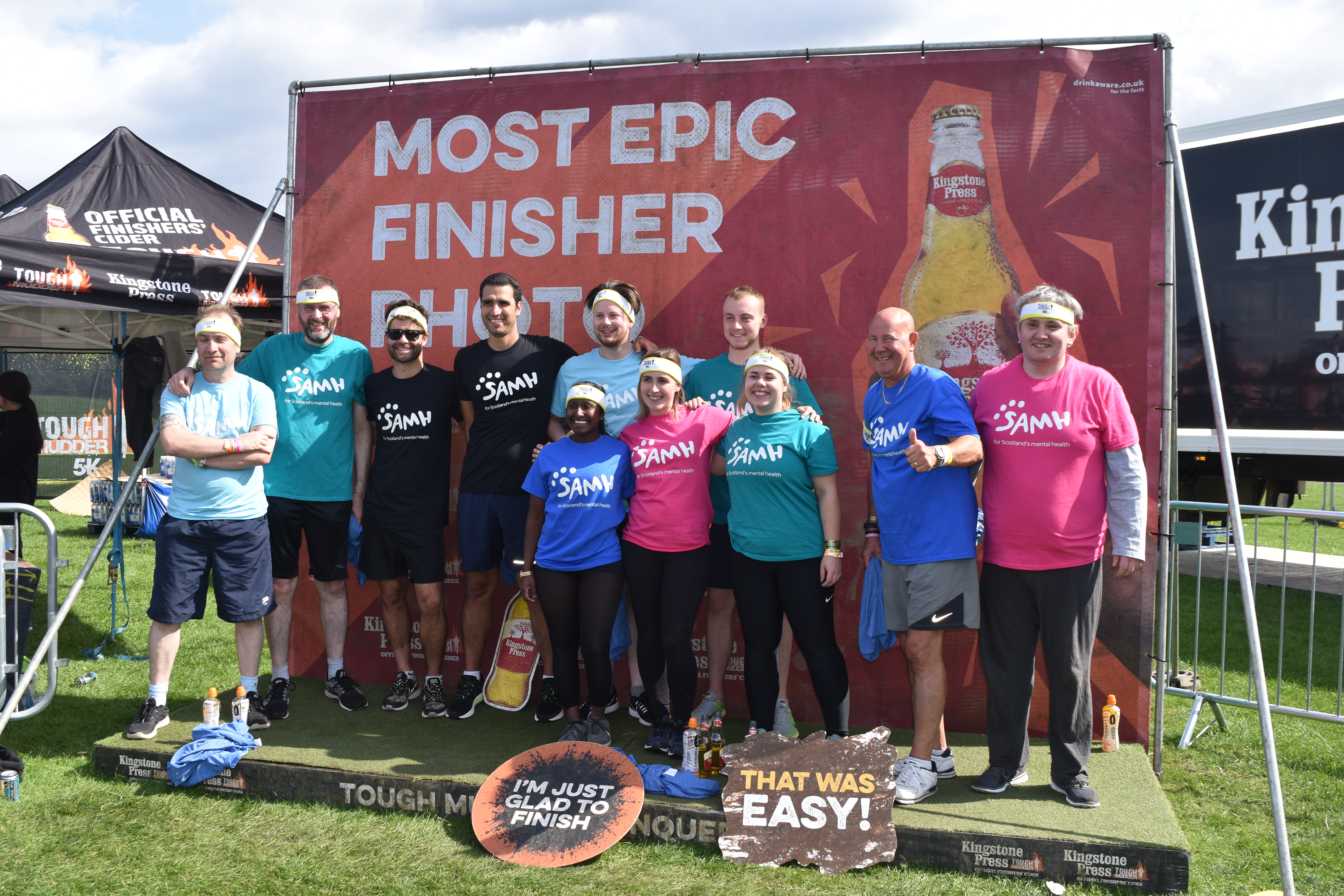 A team from Elite Control Systems and Asset Guardian Solutions take part in the Edinburgh Tough Mudder to raise funds for SAMH (Scottish Association for Mental Health)